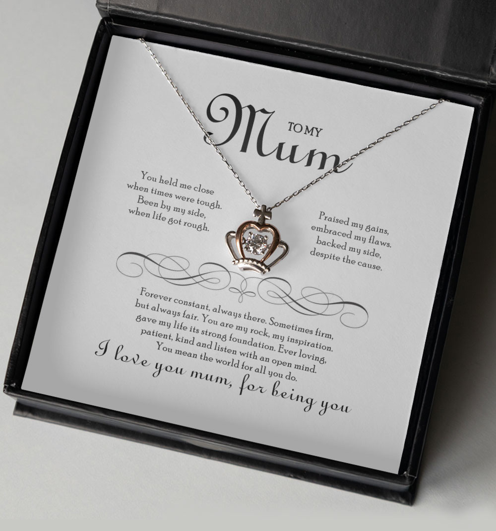 Mother Necklace To My Mum I Love You Mum For Being You Crown Necklace